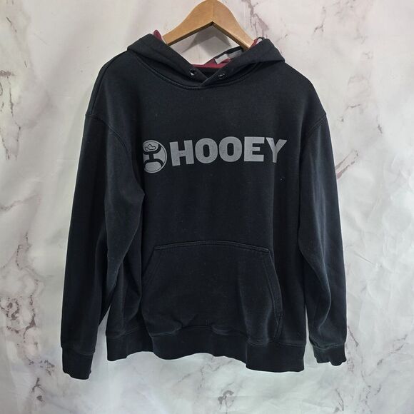 Hooey Hoodie Mens Large Black Sweatshirt Pullover Cotton Aztec Southwestern - Picture 1 of 11